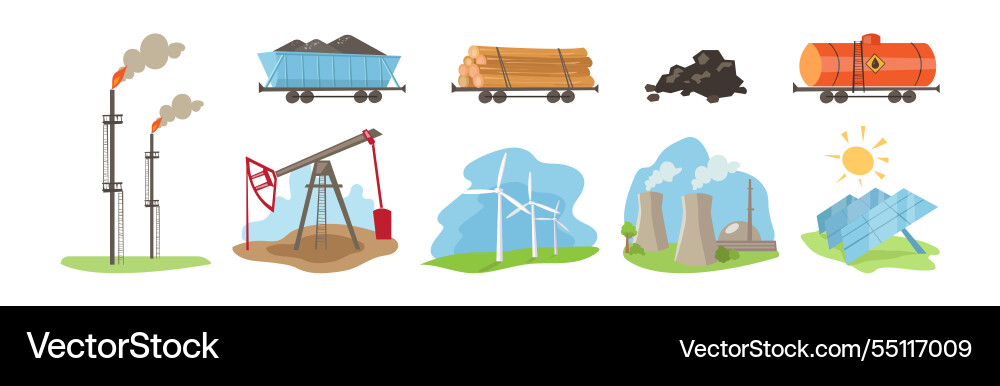 Natural and land resources object element Natural and land resources object element vector image