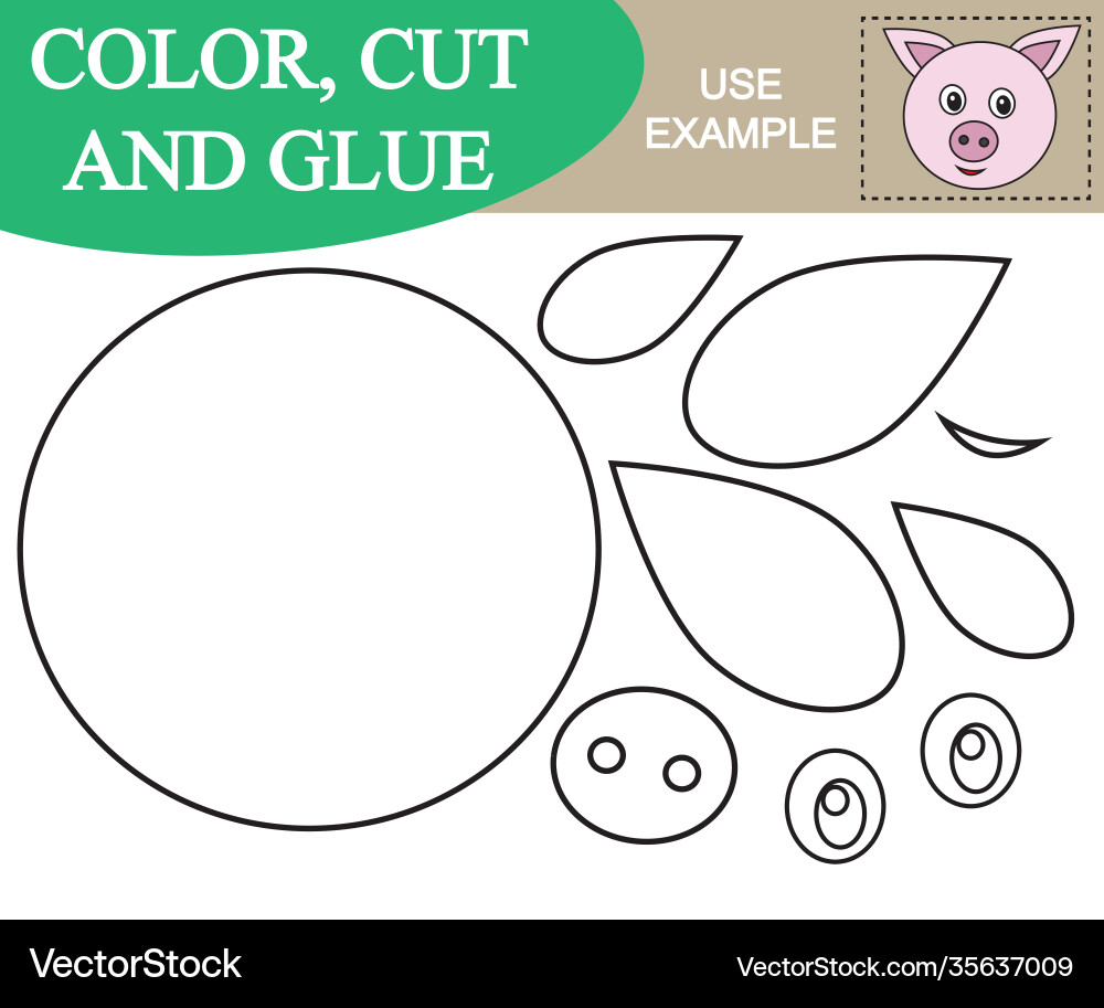 Paint cut and paste image face pig game Paint cut and paste image face pig game vector image
