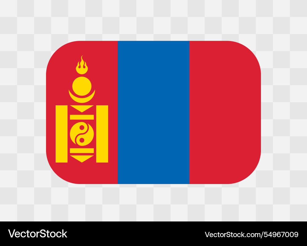 Rounded rectangle flag of mongolia Vector Image
