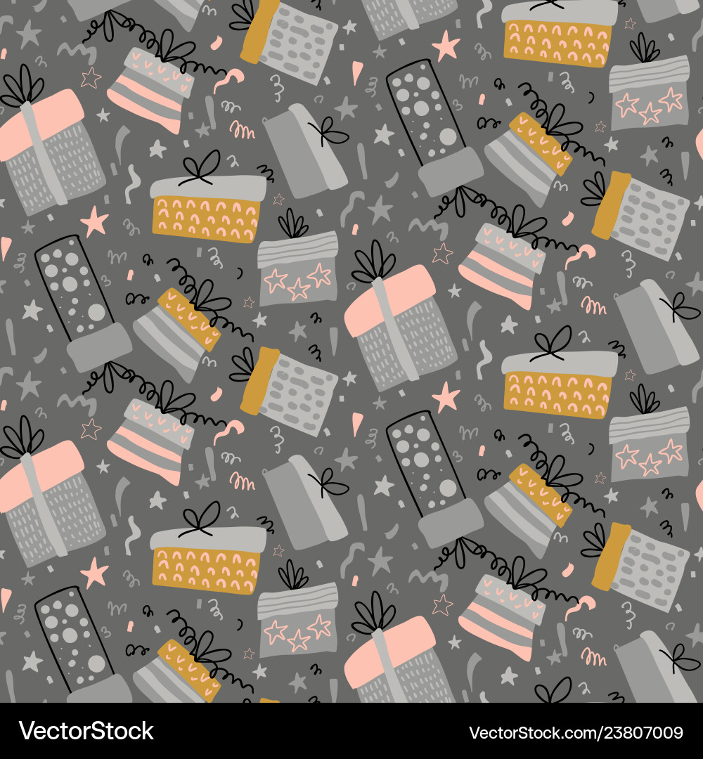 Seamless pattern with fireworks confetti Seamless pattern with fireworks confetti vector image