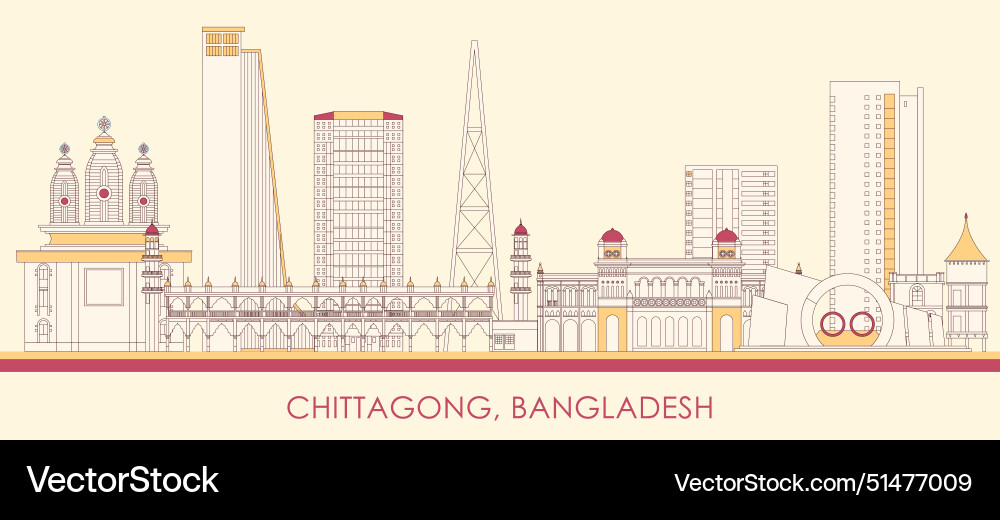 Skyline Panorama der Stadt chittagong bangladesh Skyline Panorama der Stadt chittagong bangladesh vektorbild