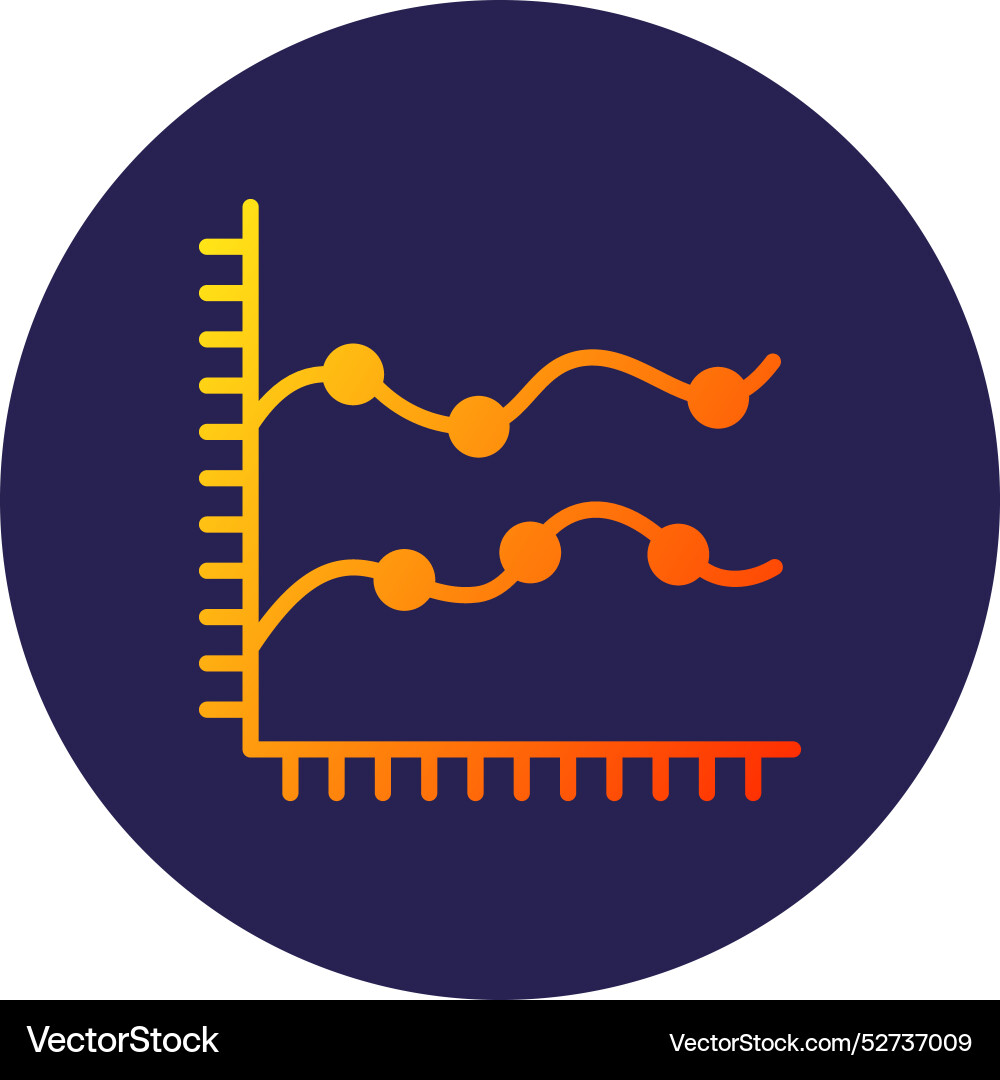 Smooth lines glyph circle gradient icon Vector Image