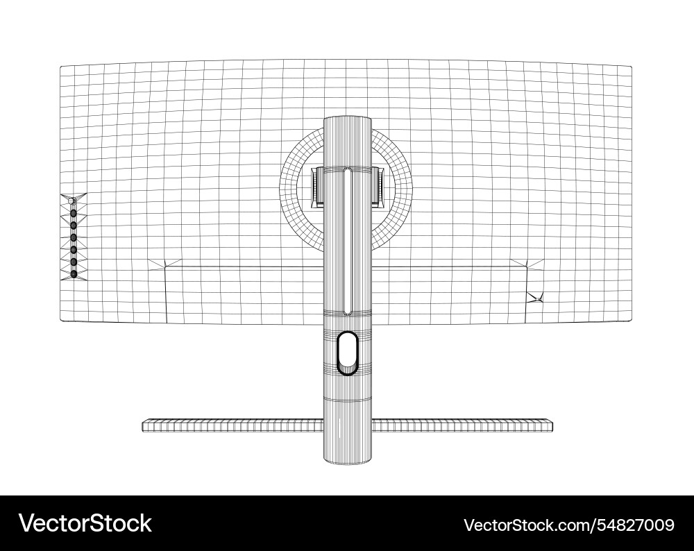 Wireframe von modernem Dünnrahmen-Display-Computer Vektorbild