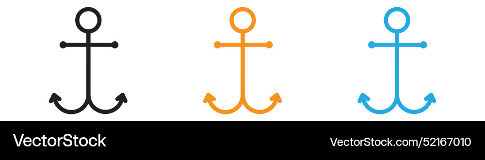 Anchor icon logo set collection for web app ui vector image