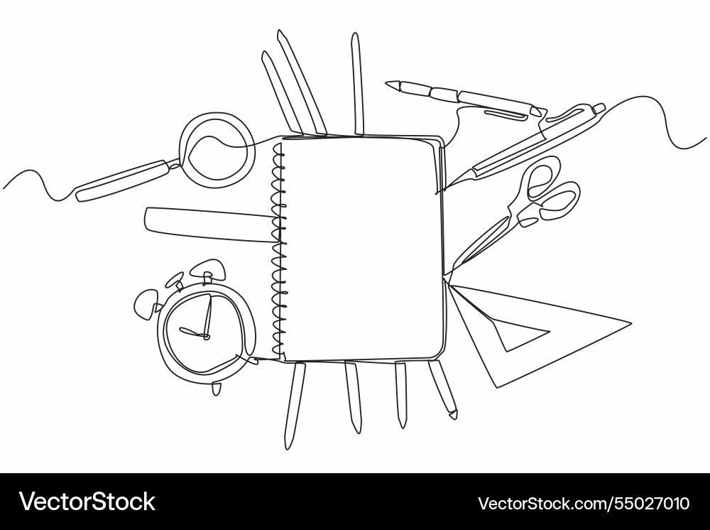 Continuous Line Notebook Sketch vector image