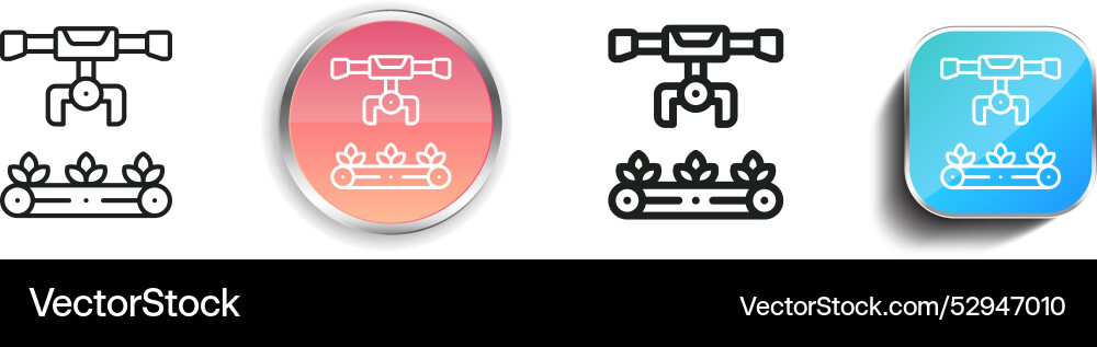 Conveyor icon thin linear regular and button Conveyor icon thin linear regular and button vector image