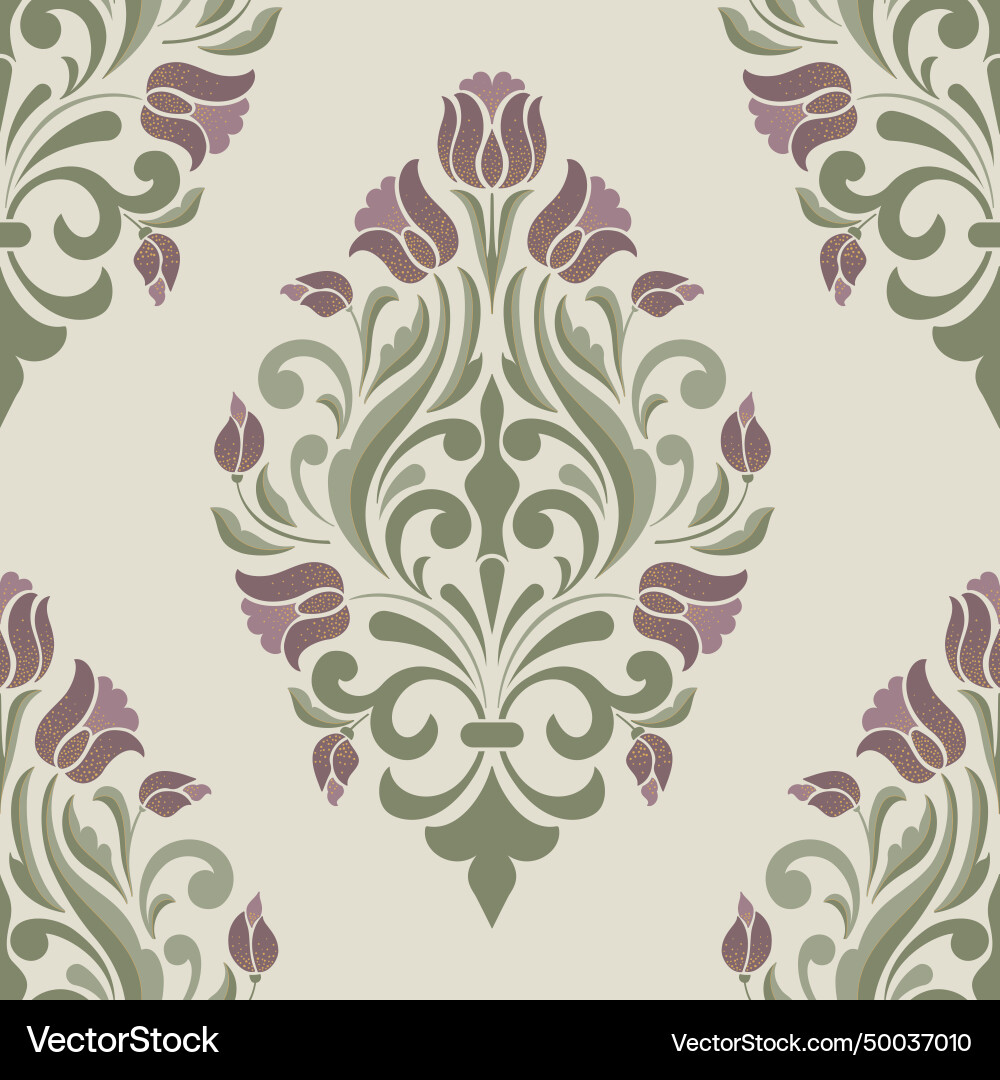 Damask seamless pattern element classical Damask seamless pattern element classical vector image
