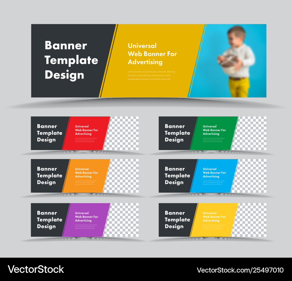 Horizontal web banner templates with diagonal Horizontal web banner templates with diagonal vector image