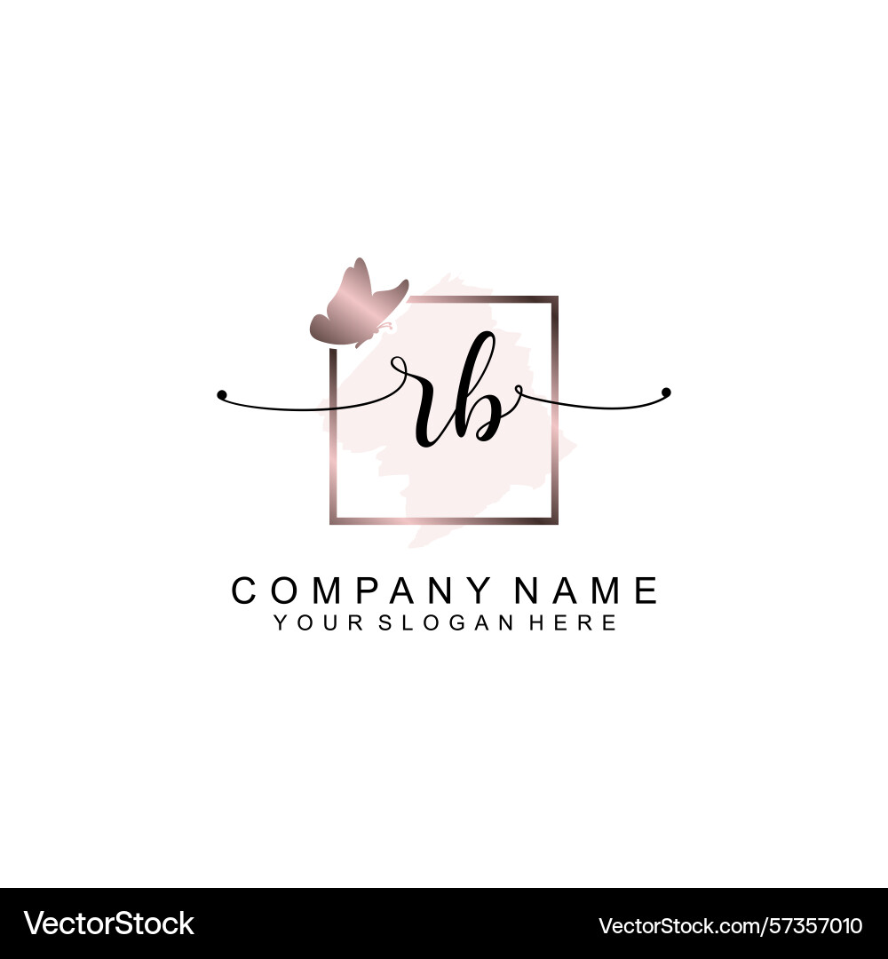 Minimalist handwritten rb initial logos with soft Minimalist handwritten rb initial logos with soft Vector Image