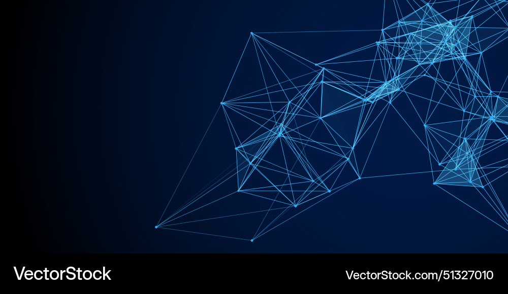 Modern tech banner with a low poly plexus design Vector Image