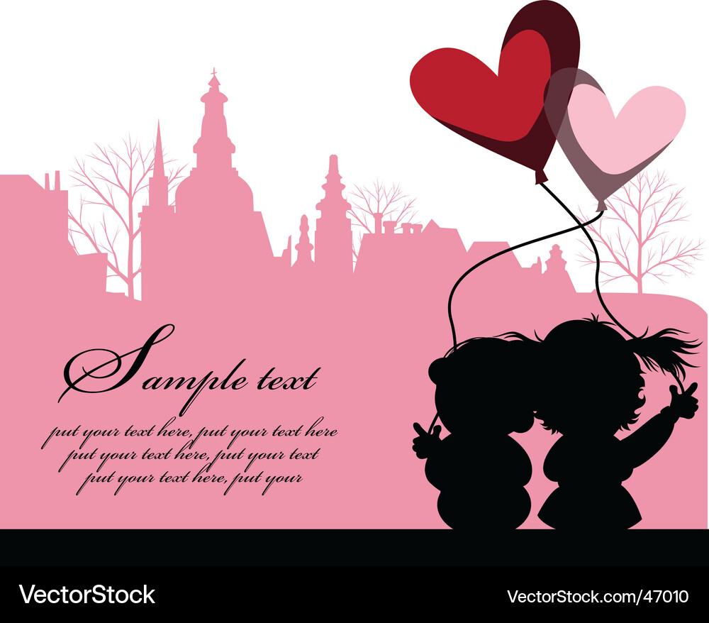 Romantische Stadt Kiss Vektorbild