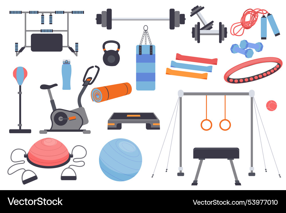 Sport equipment isolated elements set bundle Vector Image