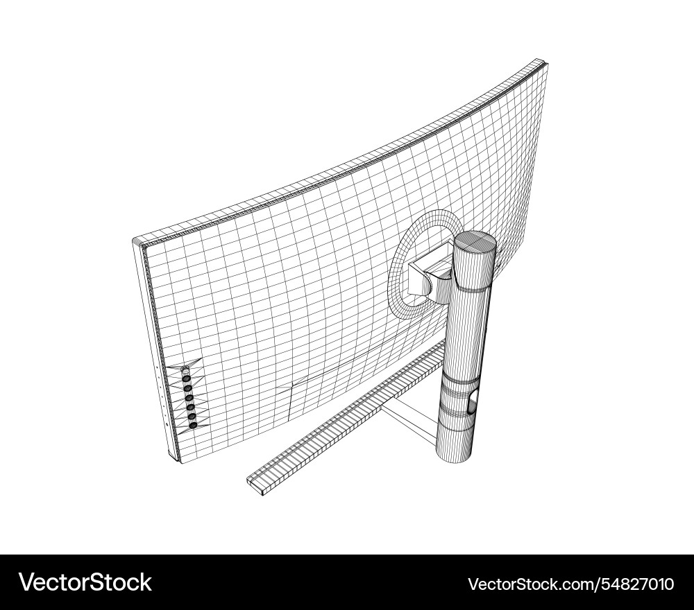 Wireframe of modern thin frame display computer Vector Image