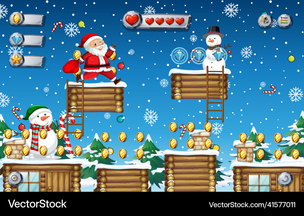 A game template snowing background A game template snowing background vector image