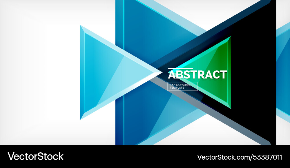 Abstract background - colorful triangles with 3d Vector Image