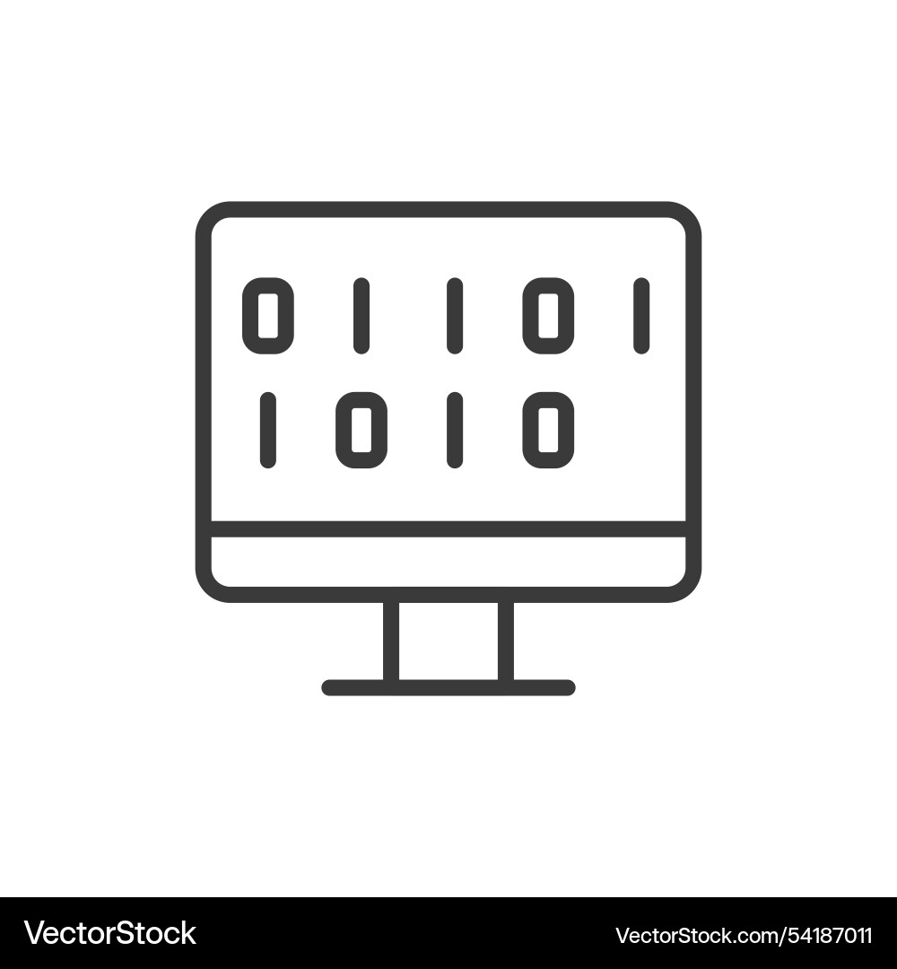 Binary code icon in line design Binary code icon in line design vector image