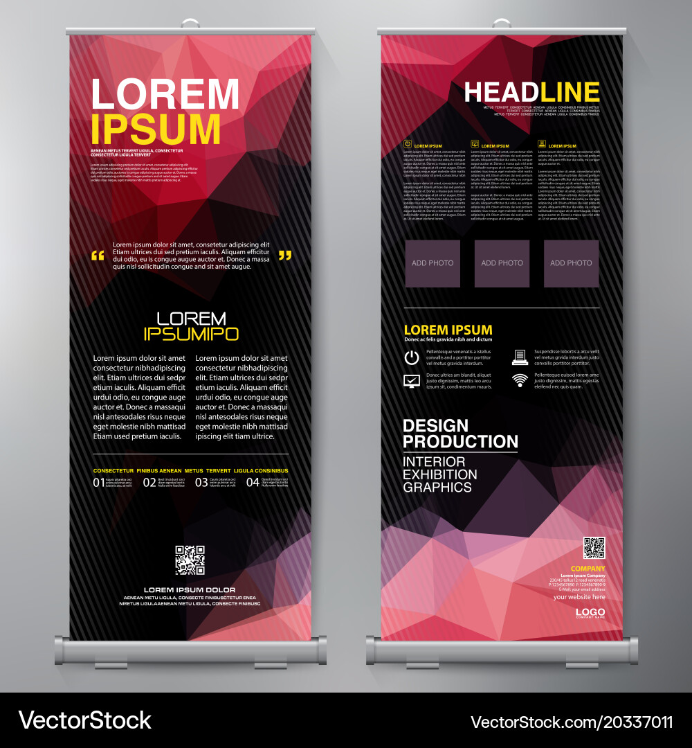 Business roll up standee design banner template Vector Image