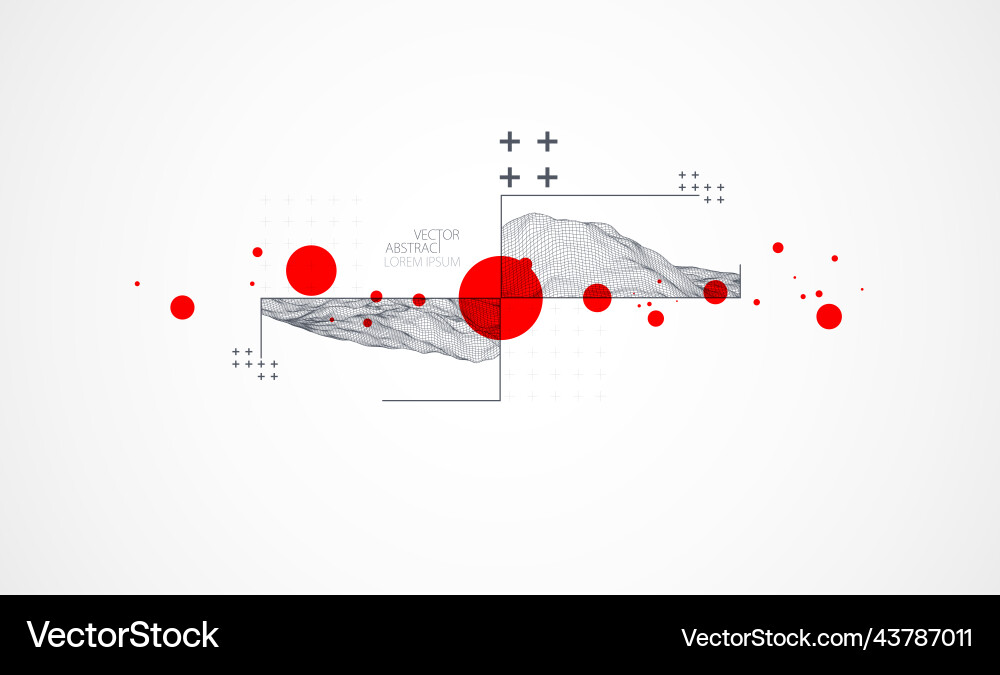 Modern science or technology elements in square Modern science or technology elements in square vector image