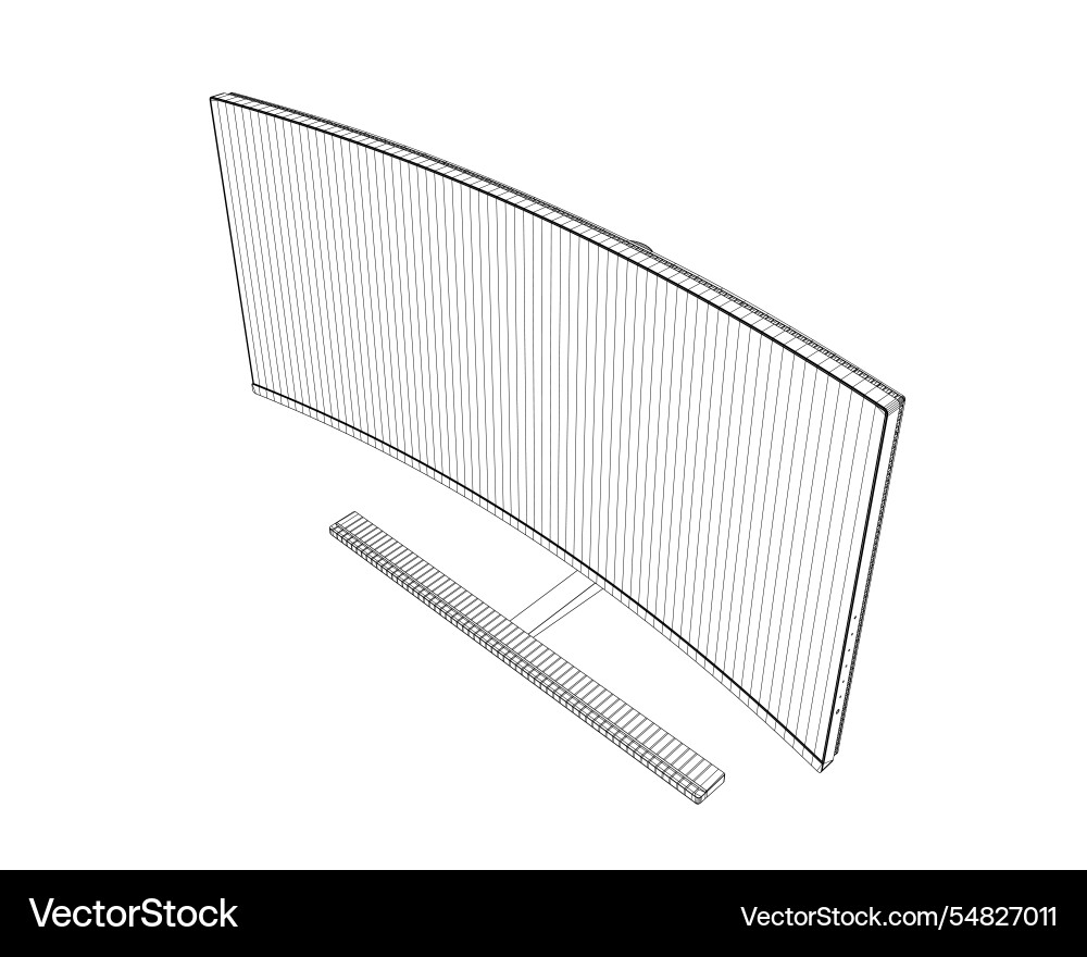 Wireframe of modern thin frame display computer Wireframe of modern thin frame display computer vector image