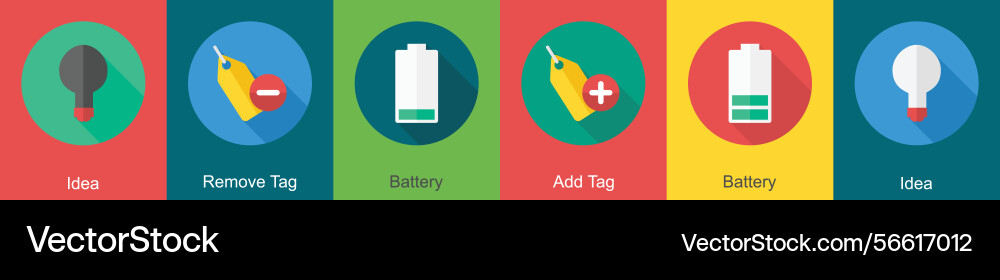 A set of 6 user interface icons as idea remove vector image