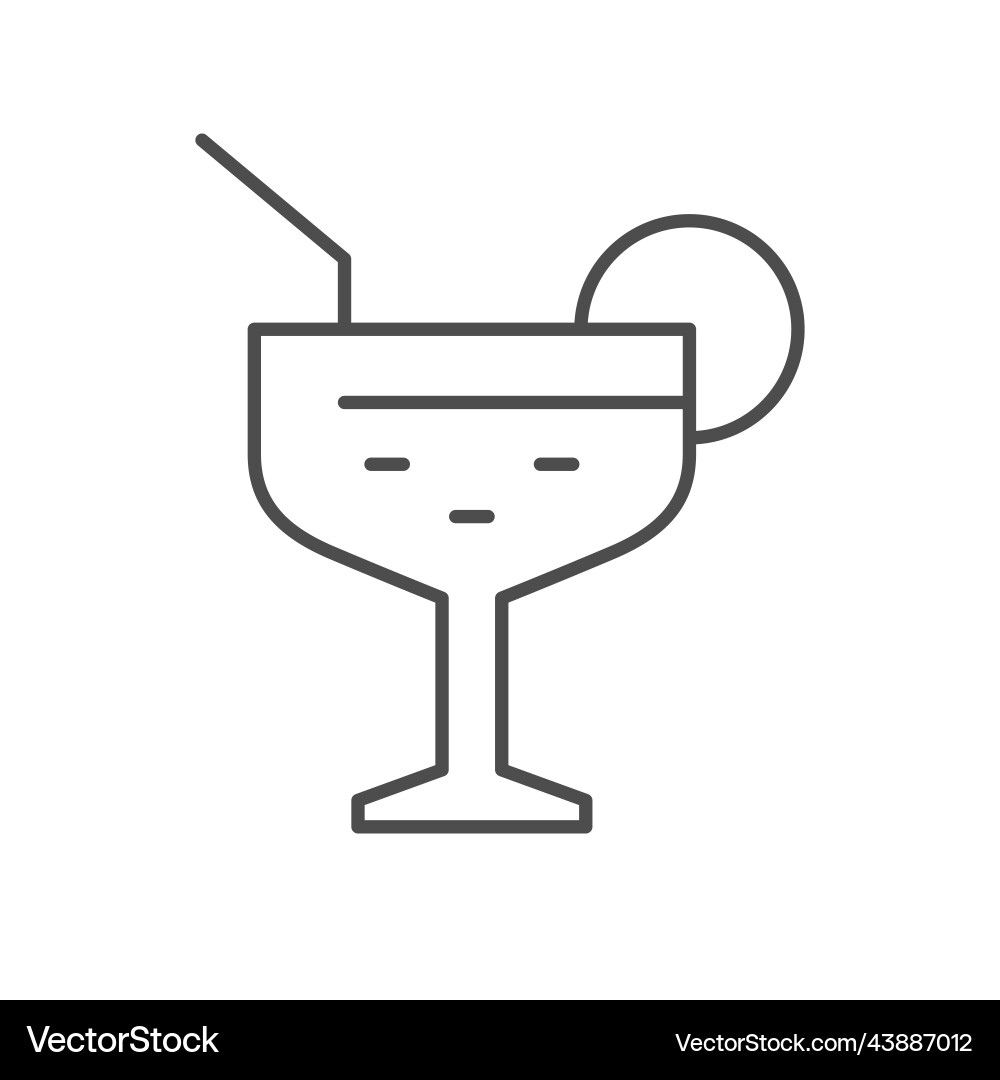 Alcohol cocktail line outline icon vector image