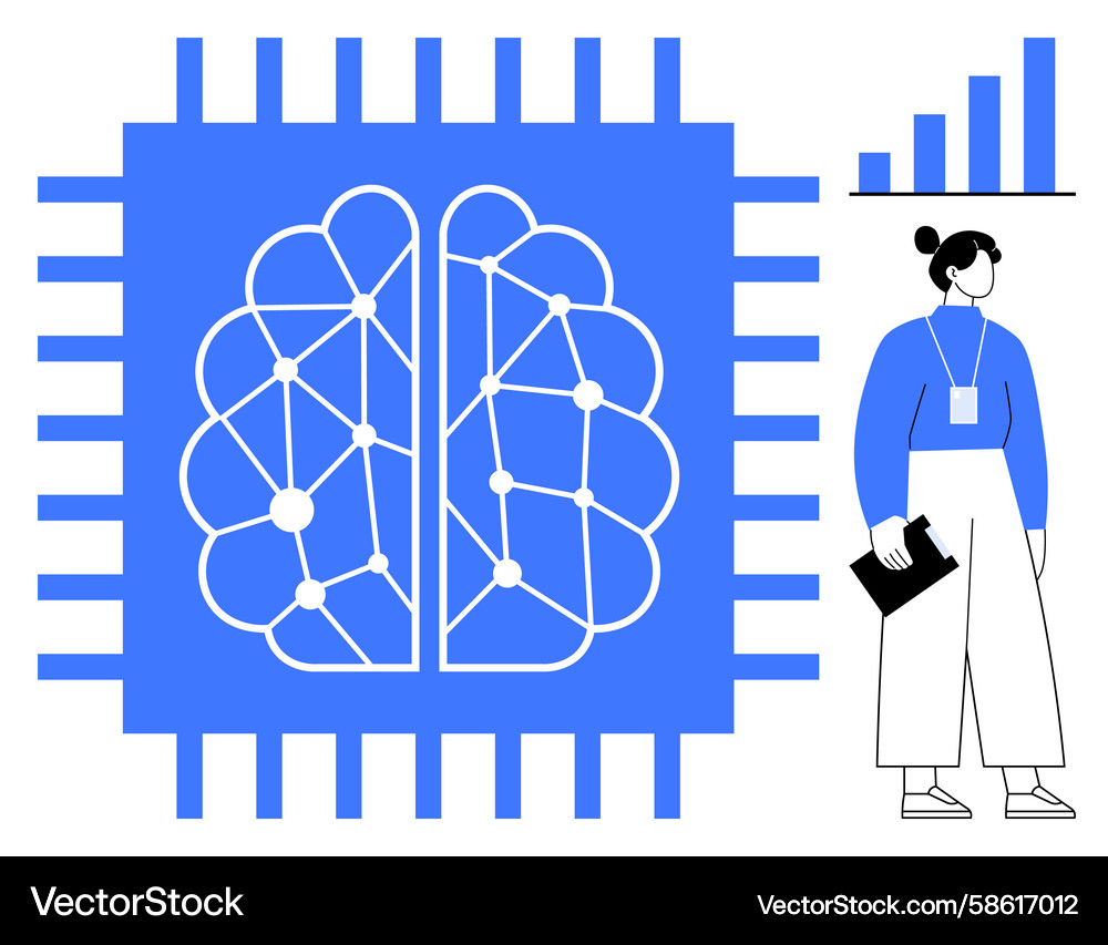 Artificial intelligence concept with neural brain Artificial intelligence concept with neural brain Vector Image
