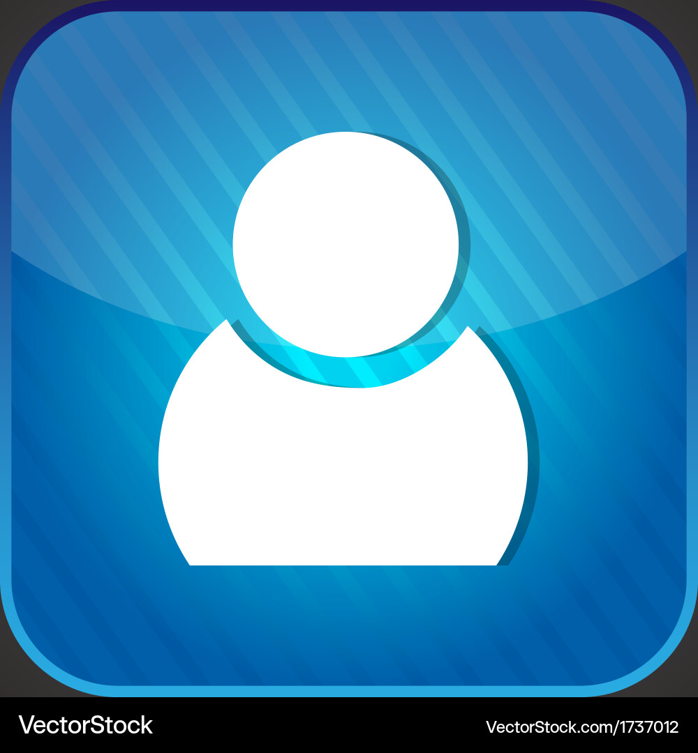 Blue User Icon - App Button vector image