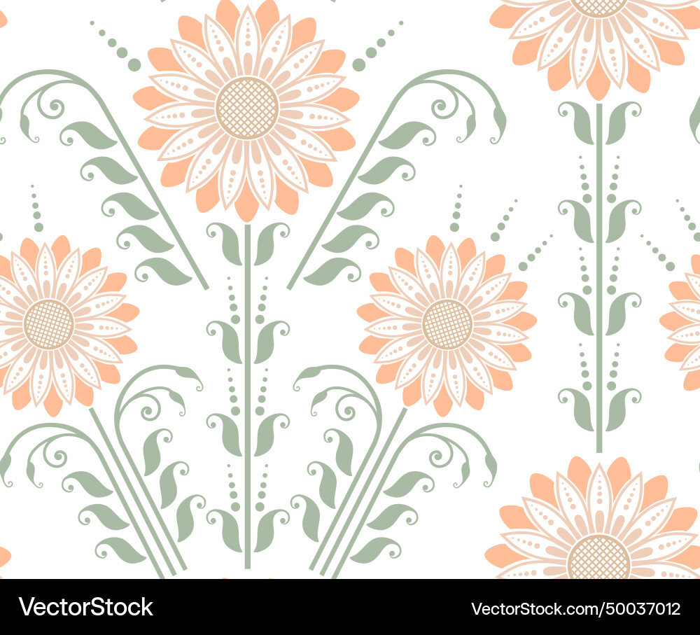 Damask seamless pattern element classical Damask seamless pattern element classical vector image