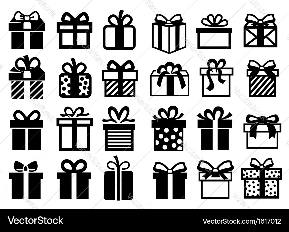 Gift Box Set Vector Image