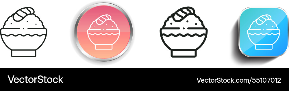 Kabayaki icon thin linear regular and button vector image