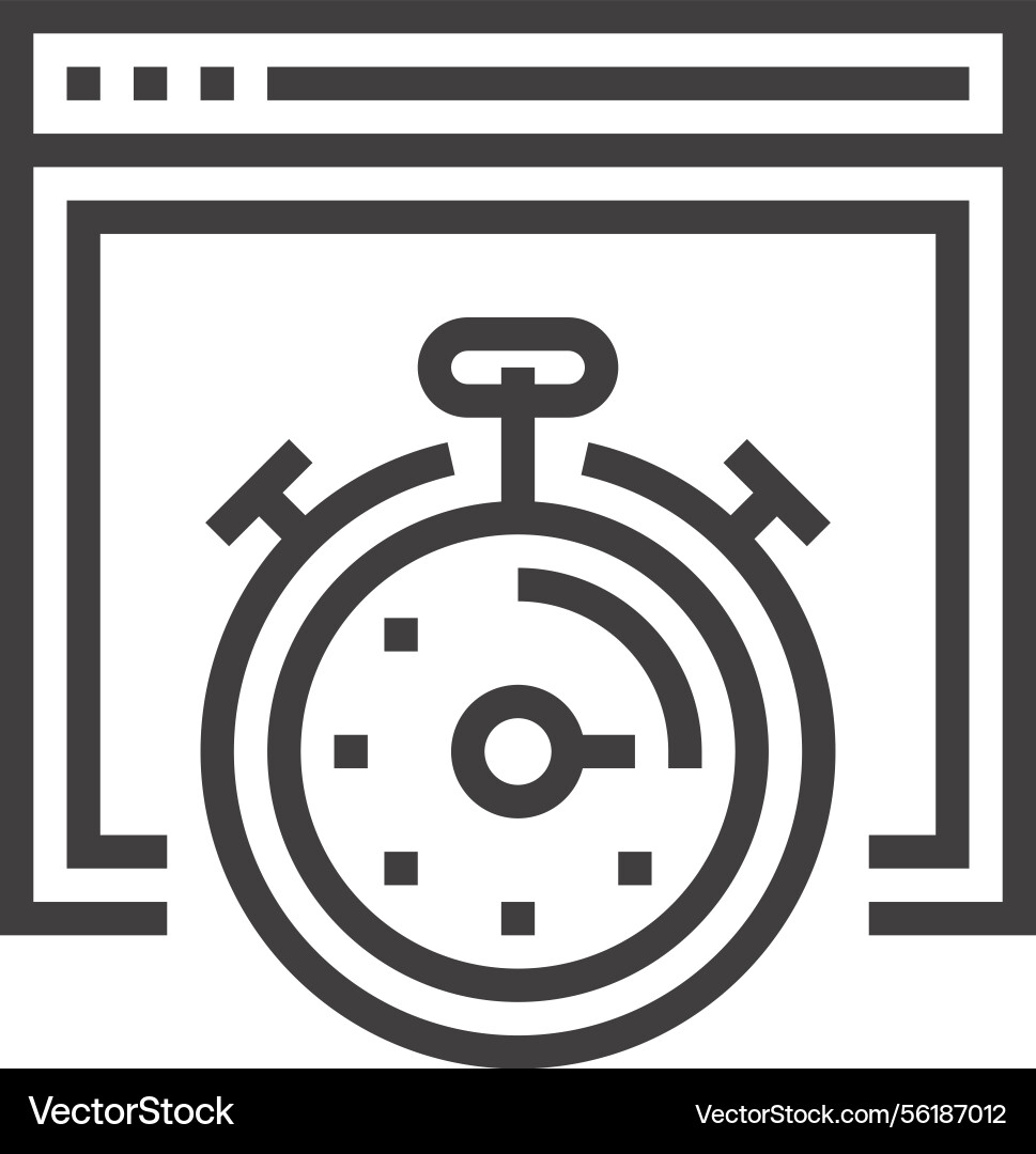 Page speed optimization flat line web icon Page speed optimization flat line web icon vector image