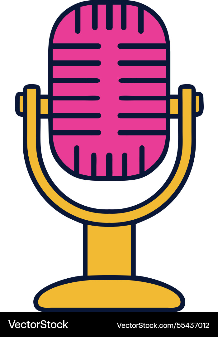 Retro object microphone icon Vector Image