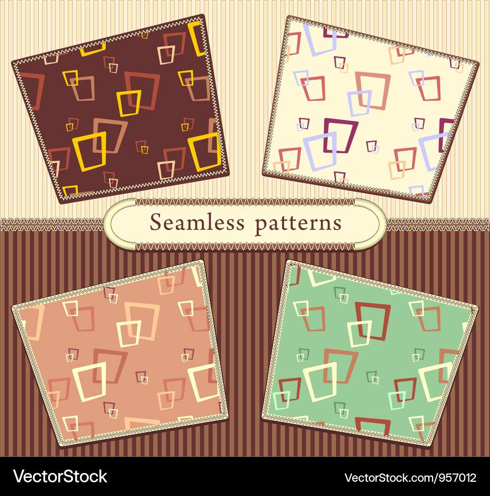 Set seamless abstract geometric patterns Vector Image