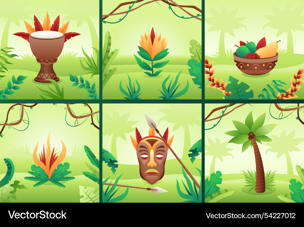Tropical themed set Royalty Free Vector Image - VectorStock