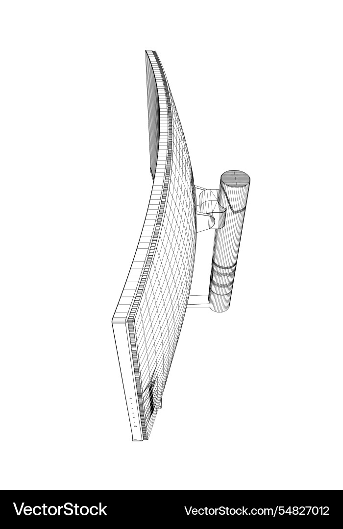 Wireframe of modern thin frame display computer Wireframe of modern thin frame display computer vector image
