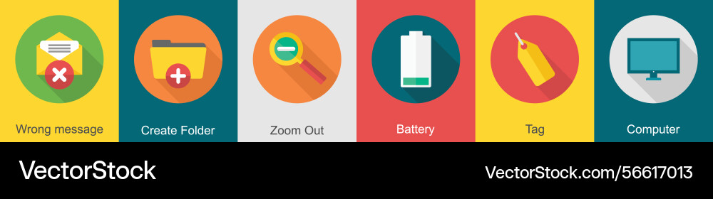 A set of 6 user interface icons as wrong message vector image