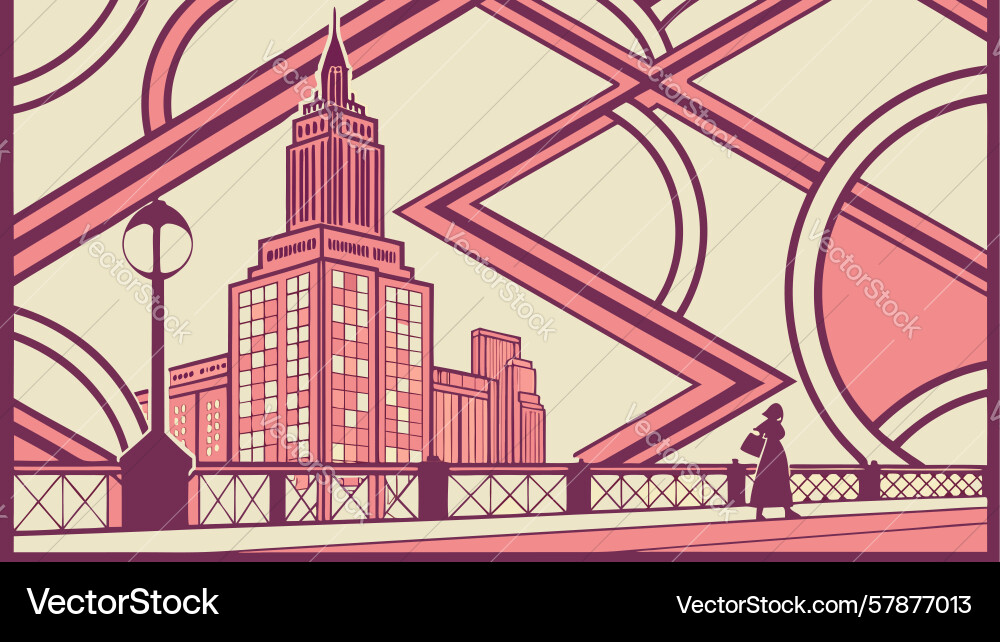 Architectural cityscape with intricate patterns Vector Image