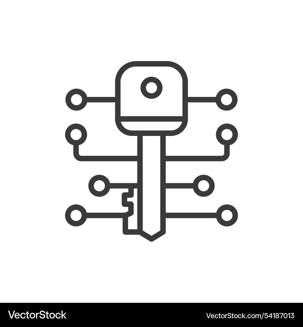 Digital key icon in line design Digital key icon in line design Vector Image
