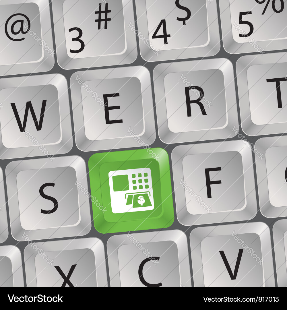 Keyboard with ATM Symbol vector image
