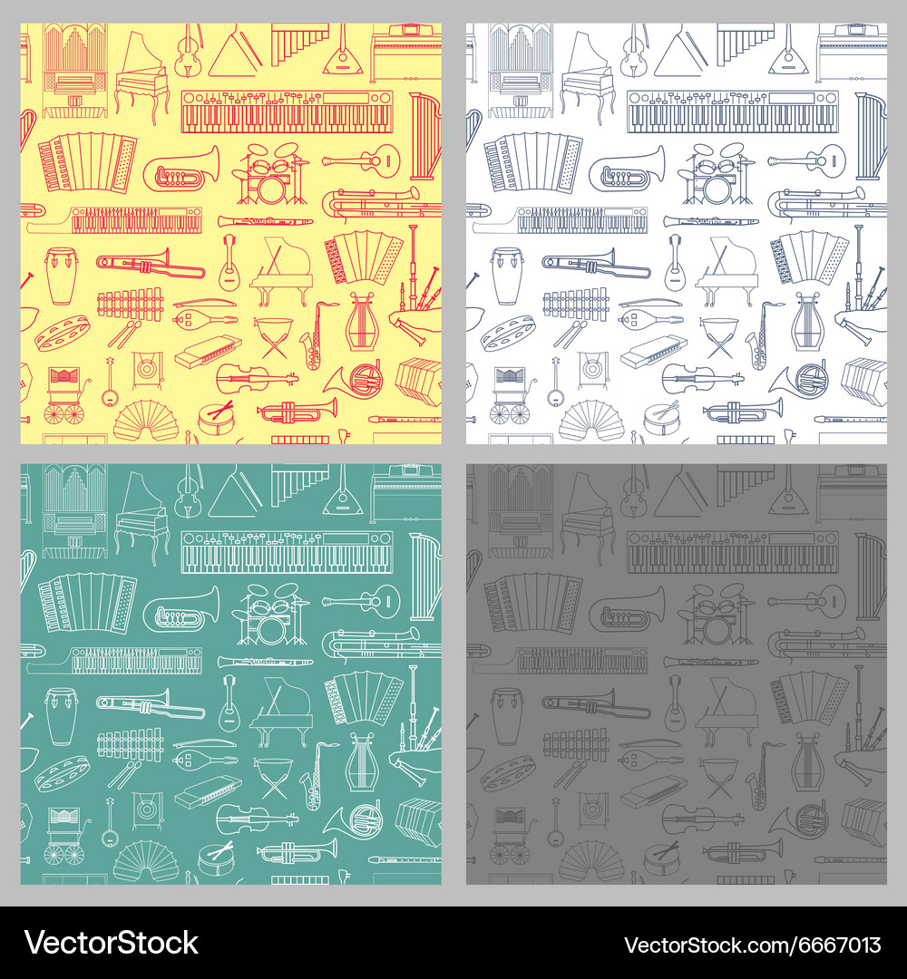 Musical instruments seamless pattern Vector Image