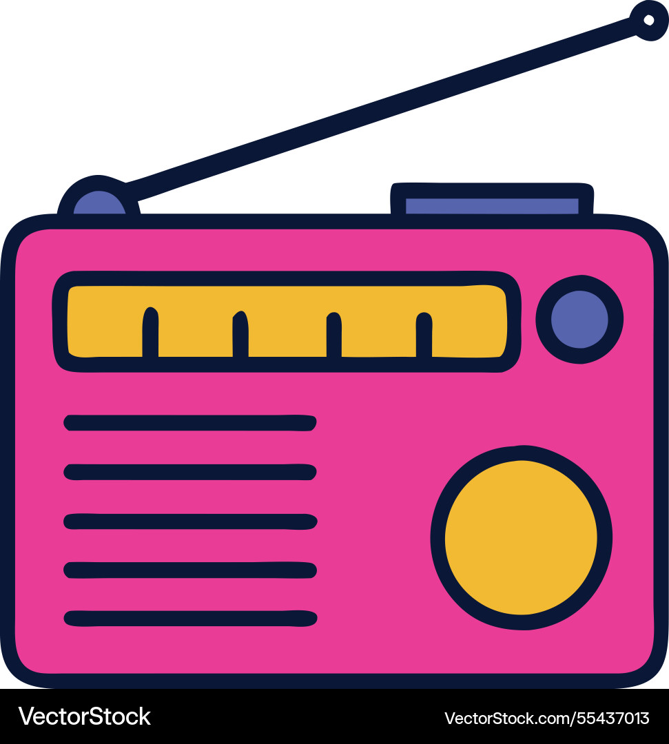 Retro object transistor radio icon vector image