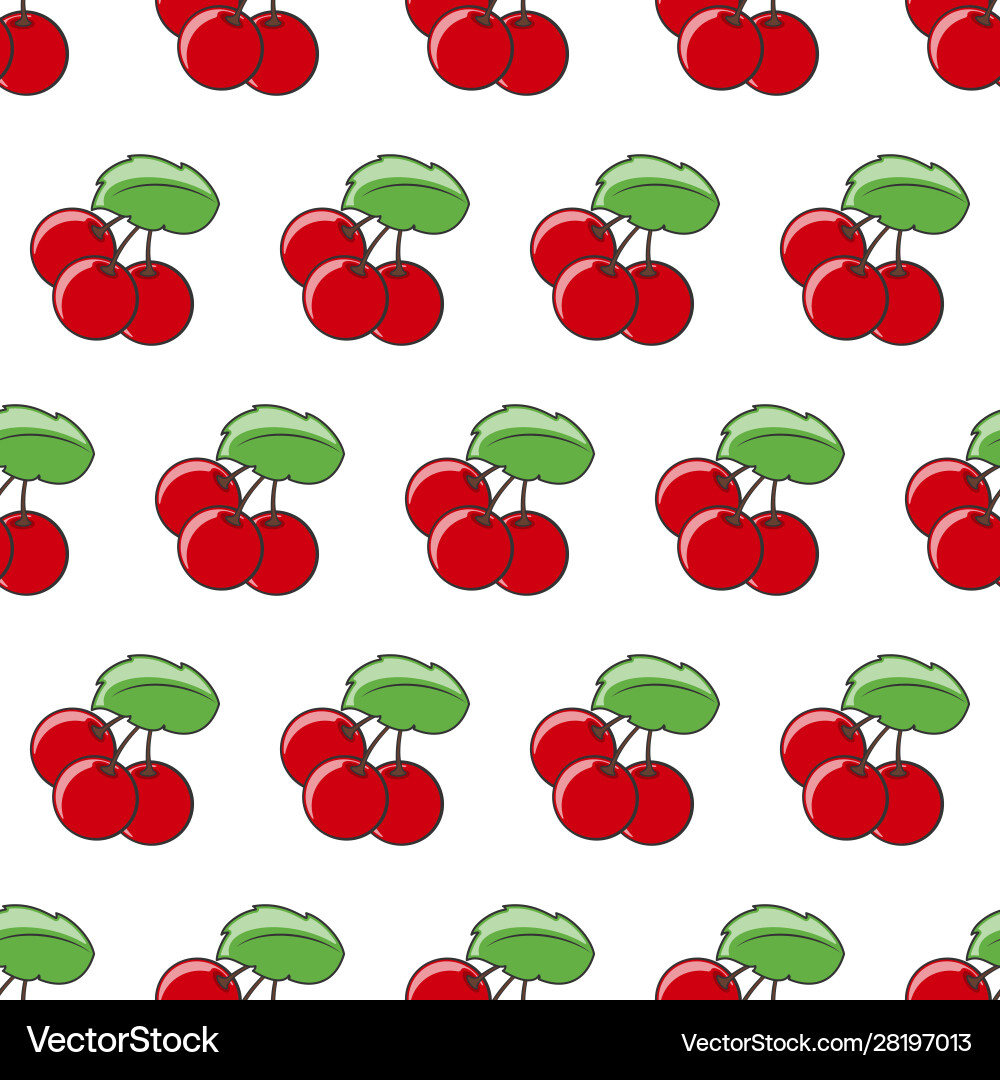 Seamless cherry pattern Seamless cherry pattern vector image