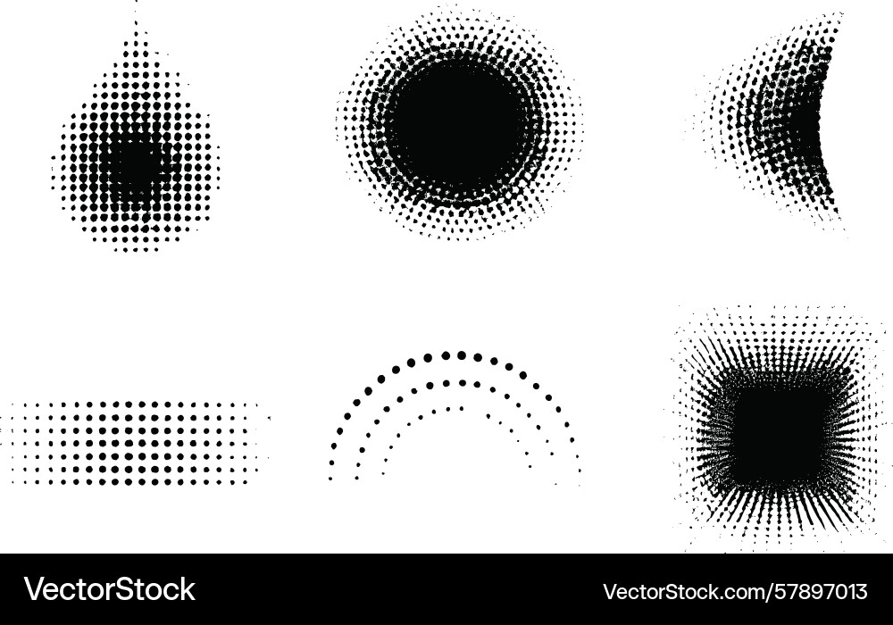 Various black dot patterns used in design Various black dot patterns used in design Vector Image