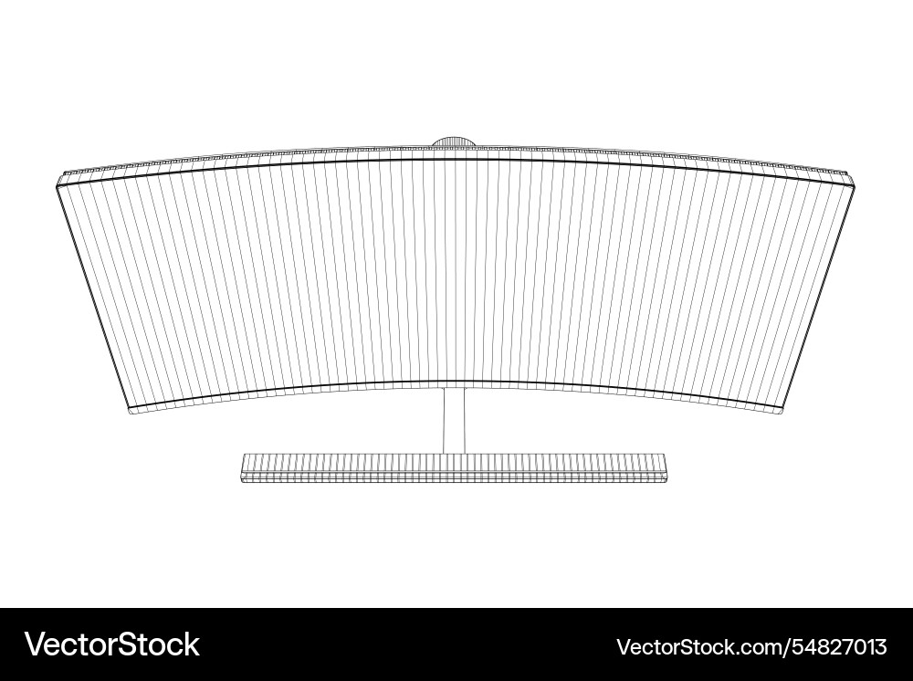 Wireframe of modern thin frame display computer Wireframe of modern thin frame display computer vector image