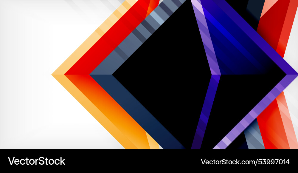 Abstract background color triangles and arrows Vector Image