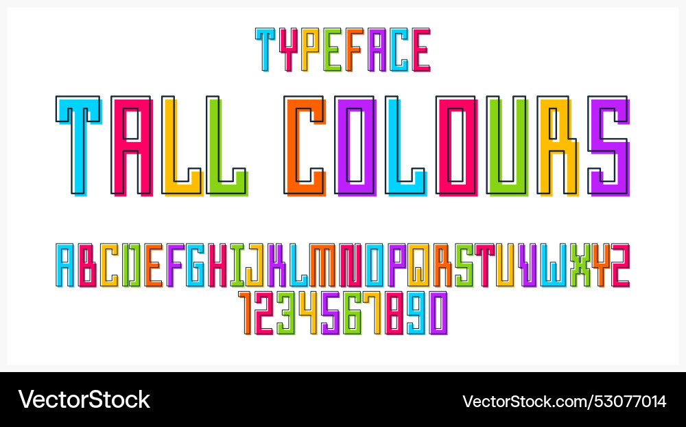 Child constructor colorful minimal square font vector image