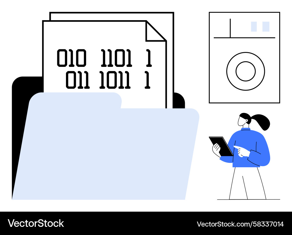 Data Management & Binary Files Vector Image