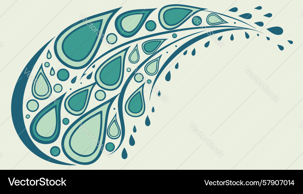 Elegant teardrop-shaped abstract pattern design Vector Image