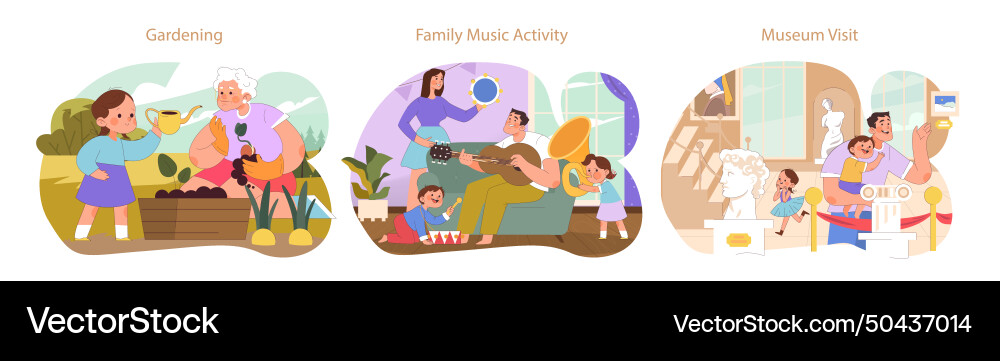 Family learning set Royalty Free Vector Image - VectorStock