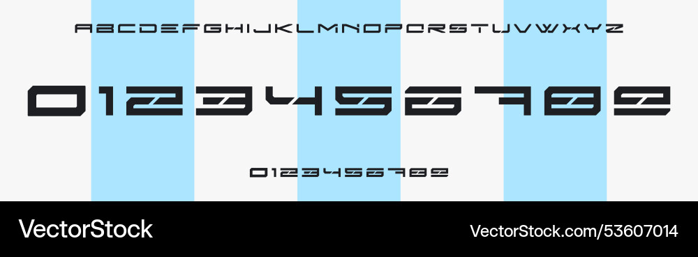 Futuristic angular font sharp minimal numbers Futuristic angular font sharp minimal numbers vector image